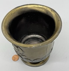 VINTAGE BRASS MORTAR & PESTLE 150TH ANNIVERSARY SCHERING STAMPED W/Orig Booklet