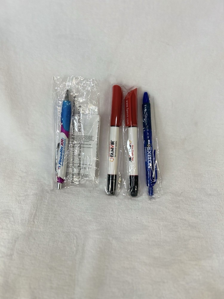 Drug Rep Famvir Focalin Xr Exelon Collectible Pens Lot of 4 NEW Pharmaceutical