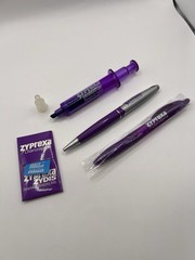 VTG Zyprexa Olanzapine Pharmaceutical Drug Rep Pens Syringe Marker Post It Flags