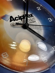 Aciphex Rabeprazole Sodium Advertising Wall Clock Blue Orange Pharma Promo￼