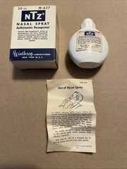 Vintage Winthrop Laboratories NTZ Nasal Spray N-627 20cc Unused Full