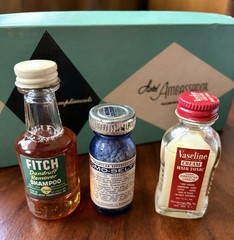 Rare VTG NY Catskills Hotel Hospitality Kit NOS 10 Mini Medicine Cabinet Items