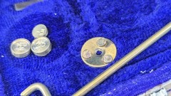Brass Apothecary/Chemist Balance Scales Set with Weights in Blue Case