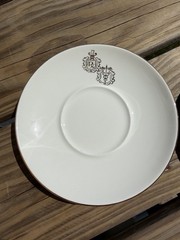 Vintage Pair of MCM Pharmacy Logo Saucers, 6”