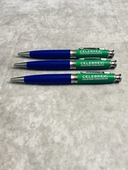 CELEBREX PHARMACEUTICAL REP PENS METAL GREEN BLUE GRIPS CHROME CLIP LOT OF 3