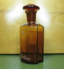 Vintage Medical Science Glass Bottle ,Amber color,Germany №29924