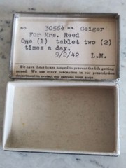 Vintage Drug Store Prescription Pill Box Martin’s Reliable Pharmacy 1942 Chicago