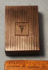 1958 PARKE DAVIS CADUCEUS Charm STEEL STAMPING DIE Robbins RBX473