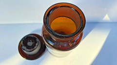 Vintage Glass Apothecary Pharmacy Brown Jar 250 ml AMMONIUM BROMATUM