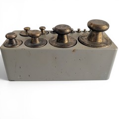 Vintage Ohaus Brass Calibration Weights Set – 13 Pieces with Original Holder
