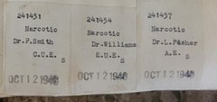 1946 2-sided Pharmacy Ledger Page – 20 vintage prescriptions – Sulfedex
