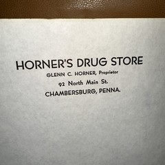 Horner’s Drug Store Chambersburg PA 1920s Letterhead 3‑Digit Phone 50+ Sheets