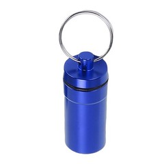 5pcs Mini Keychain Tablets Case Water Proof Outdoor Tablets Container Blue