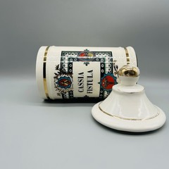 Vintage Cassia Fistula Lidded Ceramic Apothecary Jar Jeanne Robinette California