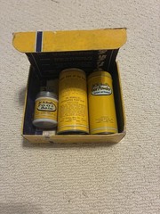 Vintage 1950s Dr. Scholl’s 3 Necessities Foot Treatment Set Box Tins Paperwork