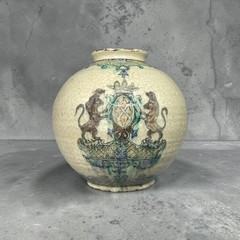 Superb Large 18th Century Southern Italian Maiolica Armorial Apothecary Majolica