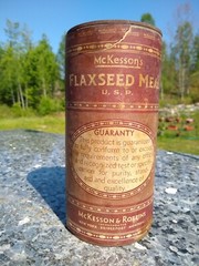 Vintage McKesson’s Flaxseed Meal Can By McKesson & Robbins, Apothecary Medical
