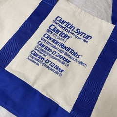 Claritin Pharmaceutical Drug Advertising Canvas Tote Bag Vintage 90s Made In USA