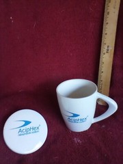 Drug Rep Aciphex Coffee Mug Cup Ceramic Lid Pharmaceutical 4-5 Inches Tall