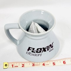 VTG FLOXIN Ofloxacin Pharmaceutical Advertising Ceramic Urinal Mug Medical Promo