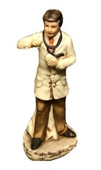 Vtg 1970s Ayerst Bisque Porcelain Doctor 5”T Figurine Pharmaceutical Promotion