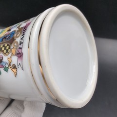 VTG Porcelain Apothecary Jar Vitamin Gold Trim DOM