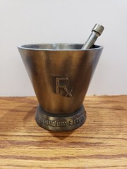 vintage 1967 Schering metal Mortar and Pestle 5th Edition William Procter Jr