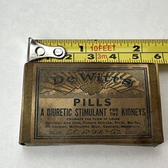 Vintage Quack Medicine Box DeWitt’s Pills Diuretic Stimulant for the Kidneys 2”