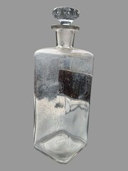 Antique Pharmaceutical Apothecary Medical AQ. Camphor 12″ Glass Bottle Jar