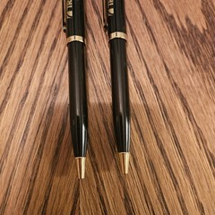 2 Trovan Vintage Pharmaceutical Drug Rep Heavy Metal Pen Black & Gold Tone