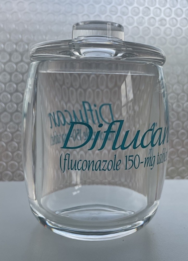 Pharma Swag Diflucan Jar With Lid Plastic Pharmaceutical Promo Item Desktop