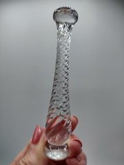 1 Clear Glass Swirled Pestle 3 Mold Seams 4 1/2″