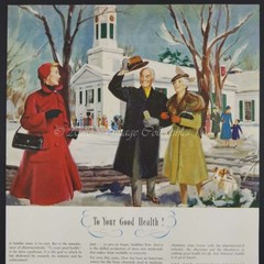 1952 Dow Chemical pharmaceutical drugs winter terrier photo art decor print ad