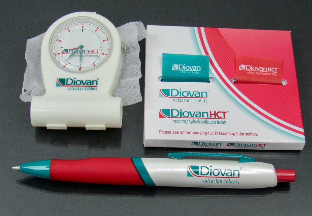 Diovan Lot Metal PEN Stethoscope Watch, Page Flags Drug Rep Pharmaceutical Promo