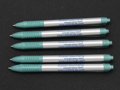 Silver & Green Lescol PENS Drug Rep Pharmaceutical Promo Advertising Lot of 5
