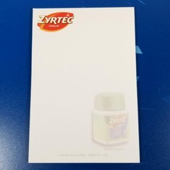 ZYRTEC Post It Note Pad Sticky Drug Rep Promo Pfizer Pharmaceutical Advertising