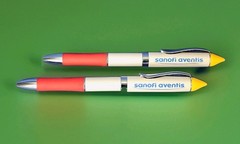 2 Drug Rep Heavy Metal Premium Sanofi Aventis Collectible Pharmaceutical Ink Pen