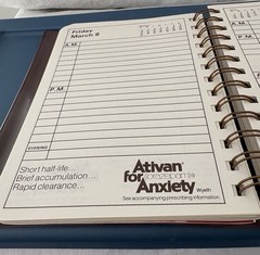 VTG 1985 ATIVAN SPIRAL DOCTOR’S DIARY, NOTEBOOK, PHARMA DRUG REP LOGO NEW NOS