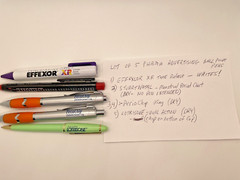 5 Pharma advertising ballpoint pens: Effexor StuartNatal 1+1 PerioChip Lotrisone