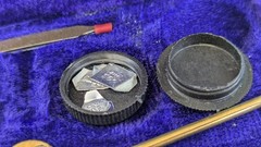 Brass Apothecary/Chemist Balance Scales Set with Weights in Blue Case