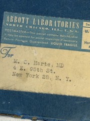 Vintage Pharmaceutical Cardboard Box W/Metal Corners Empty Abbott Labs Medicine