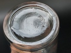 Antique clear medicine bottle with stopper medium size