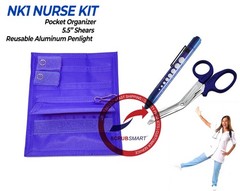 NK1 Nurse 3 Pc Kit Pocket Organizer with Medical Penlight & 5.5″ Shears – Royal