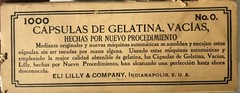 Vintage 1930’s Eli Lilly & Co New Process Empty Gelatin 1000 Capsules No. 0 Box