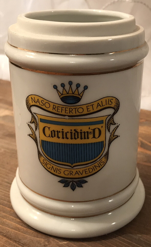 Vintage Coricidin D Pharmacy Apothecary Jar Japan