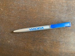 Viagra Drug Rep Promotional Pen Blue silver great collectible stored away sharp 