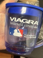 Vintage Drug Rep Advertisement Travel Acrylic Mug Viagra New W/out Box