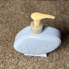 Pfizer Viagra Soap Dispenser Plastic 10oz Empty Bottle Pharmaceutical Blue Pill