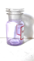 THEOBROMINUM Vintage Glass Apothecary Pharmacy Clear Jar 100 ml