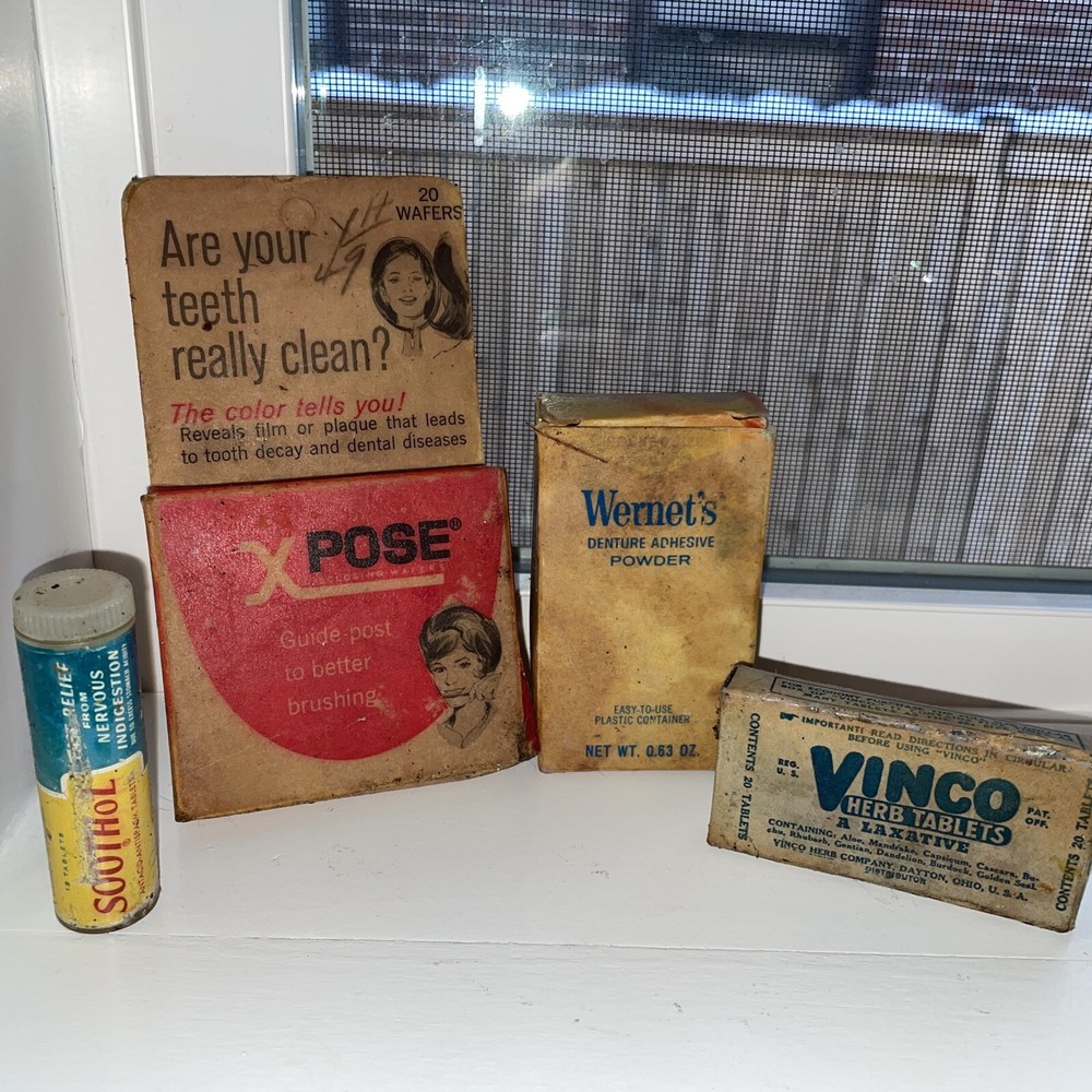 Vintage 1940’s-50’s VINCO HERB TABLETS~Wernet-Xpose-Soothal Lot Of 4 Unused Item